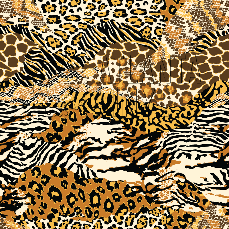Safari - Animal Skins Patchwork Patterned Heat Transfer Vinyl (HTV)