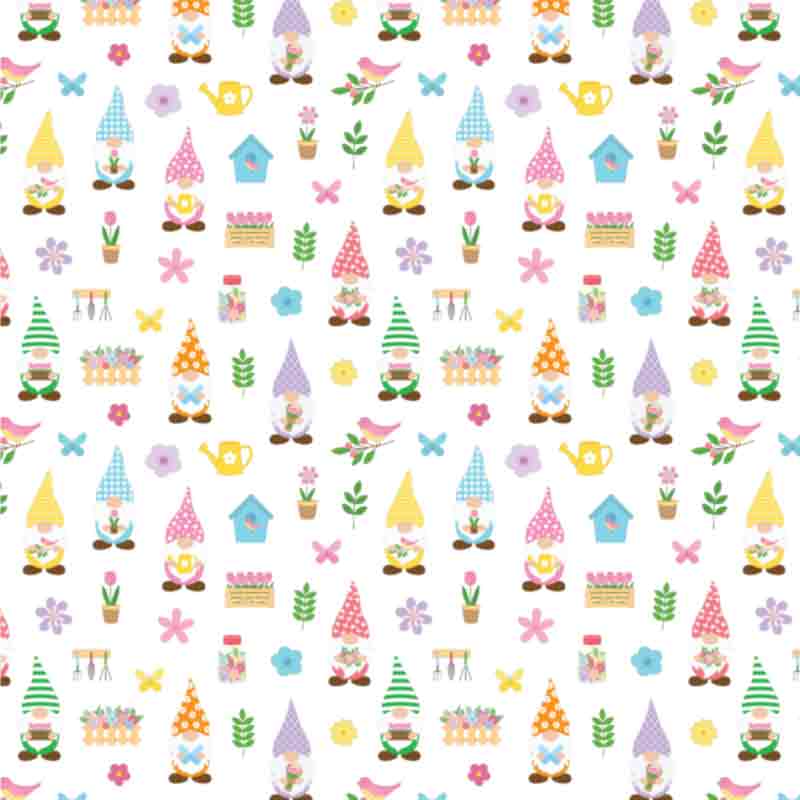 Spring Pattern - Easter Gnome #1 (Sublimation Transfer)