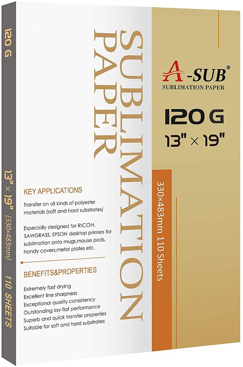 A-SUB Papier de sublimation 120g A4, 100 feuilles /