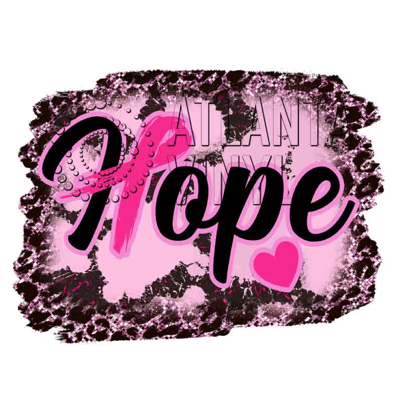 Breast Cancer Awareness - Hope with Pink and Black Background (DTF Transfer)