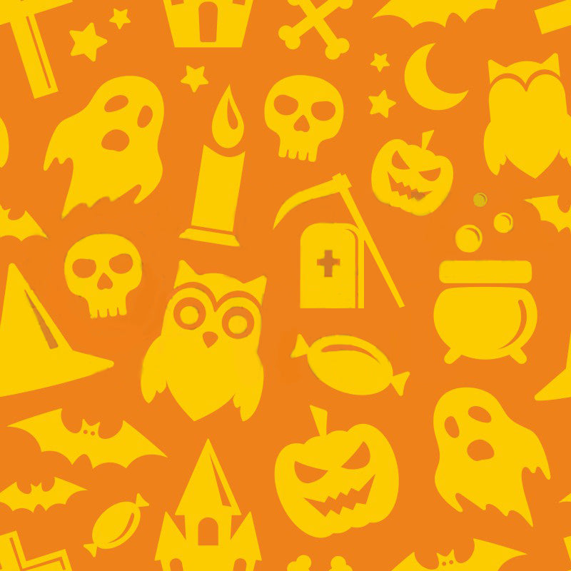 Gelb-auf-orange gemusterte Halloween-Party-Wärmeübertragungsfolie (HTV)