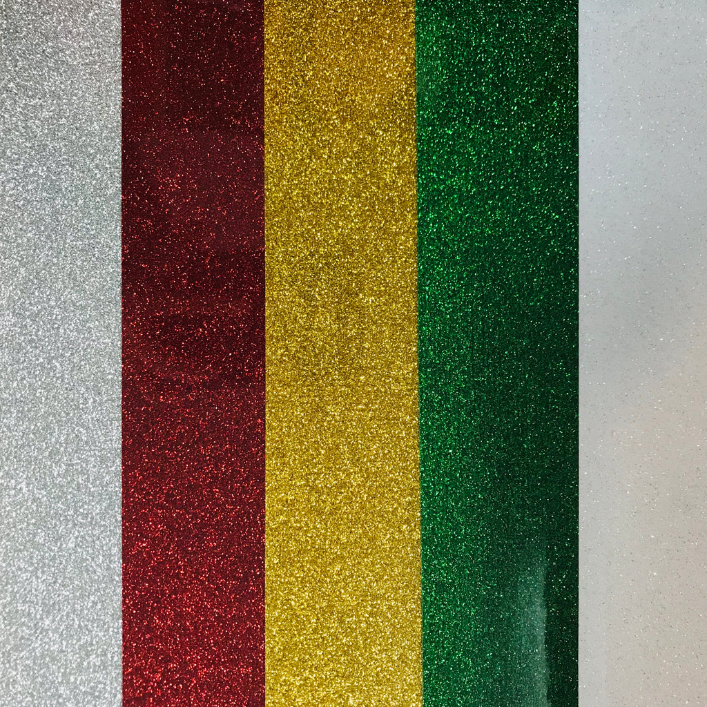 Bright Christmas Colors Siser Glitter Heat Transfer Vinyl (HTV) Bundle