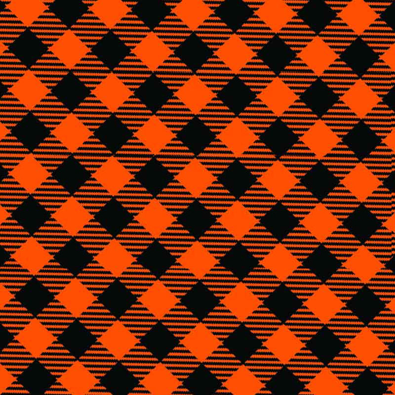 Selbstklebende Vinylfolie mit orangefarbenem Büffelkaromuster