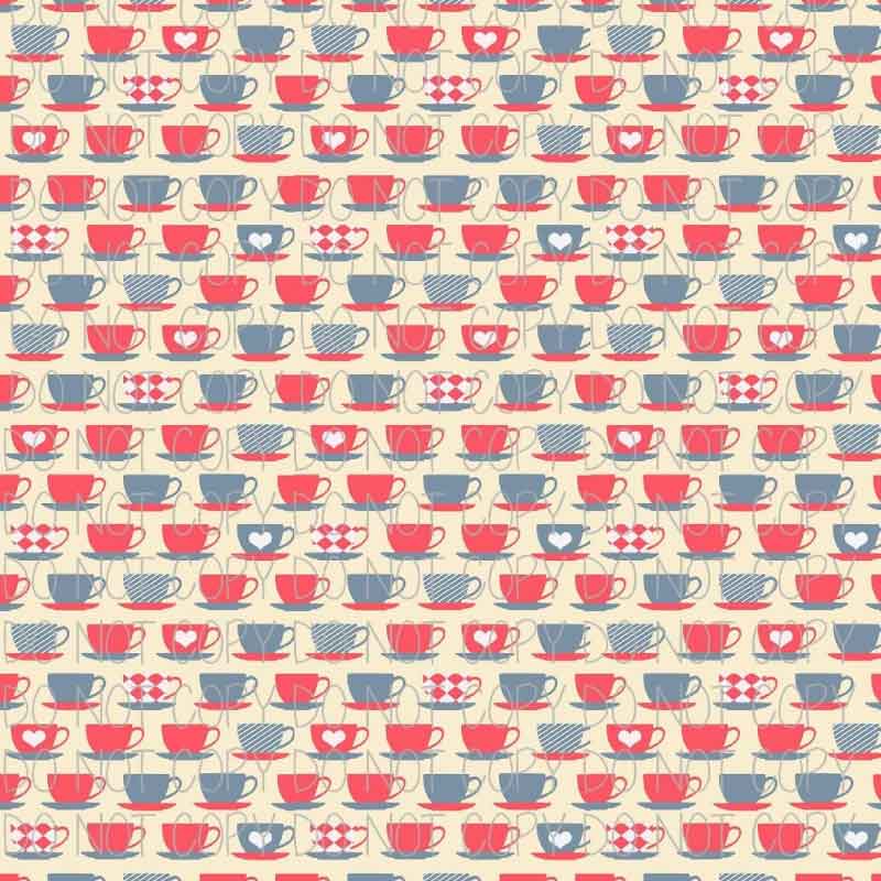 Teetassen-Muster, Transferfolie (HTV)