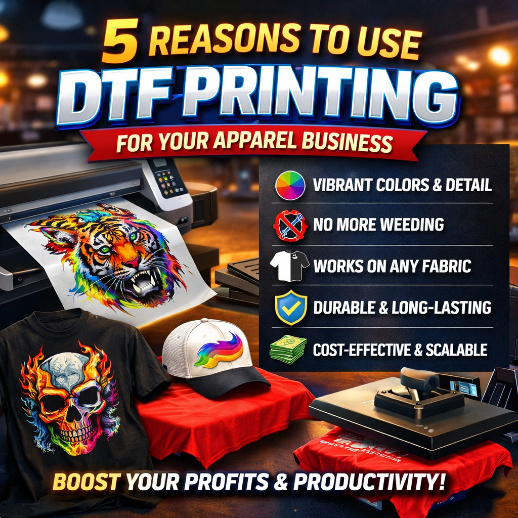 5 Reasons to Use DTF Printing for Your Custom Apparel Business