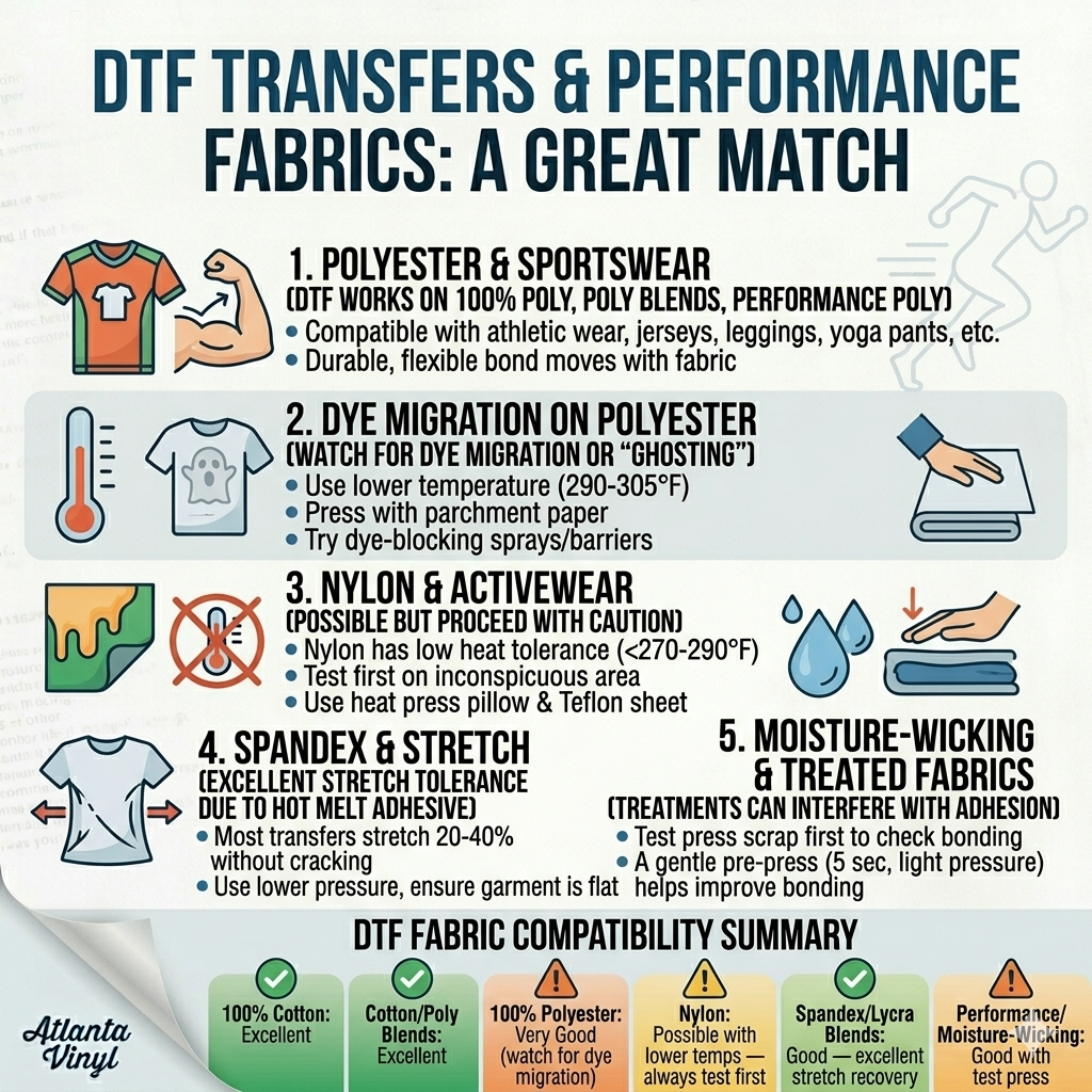 Can You Use DTF Transfers on Nylon, Polyester, and Performance Fabrics?