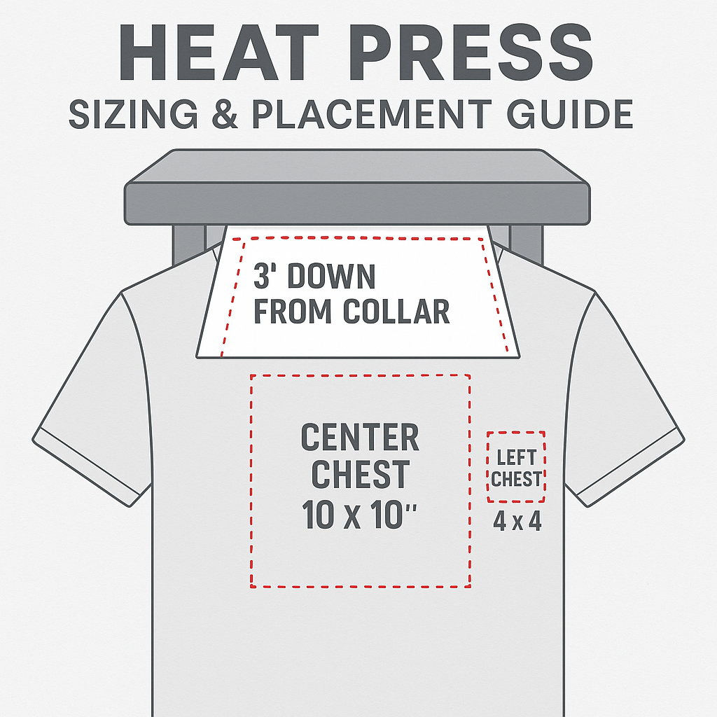 HTV and DTF Sizing and Placement Guidance