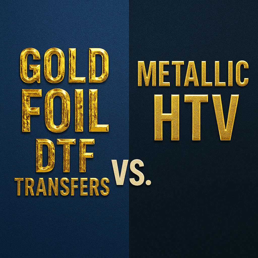 Gold Foil DTF Transfers vs. Metallic HTV: Which Option is Best for Your Custom Printing Projects?