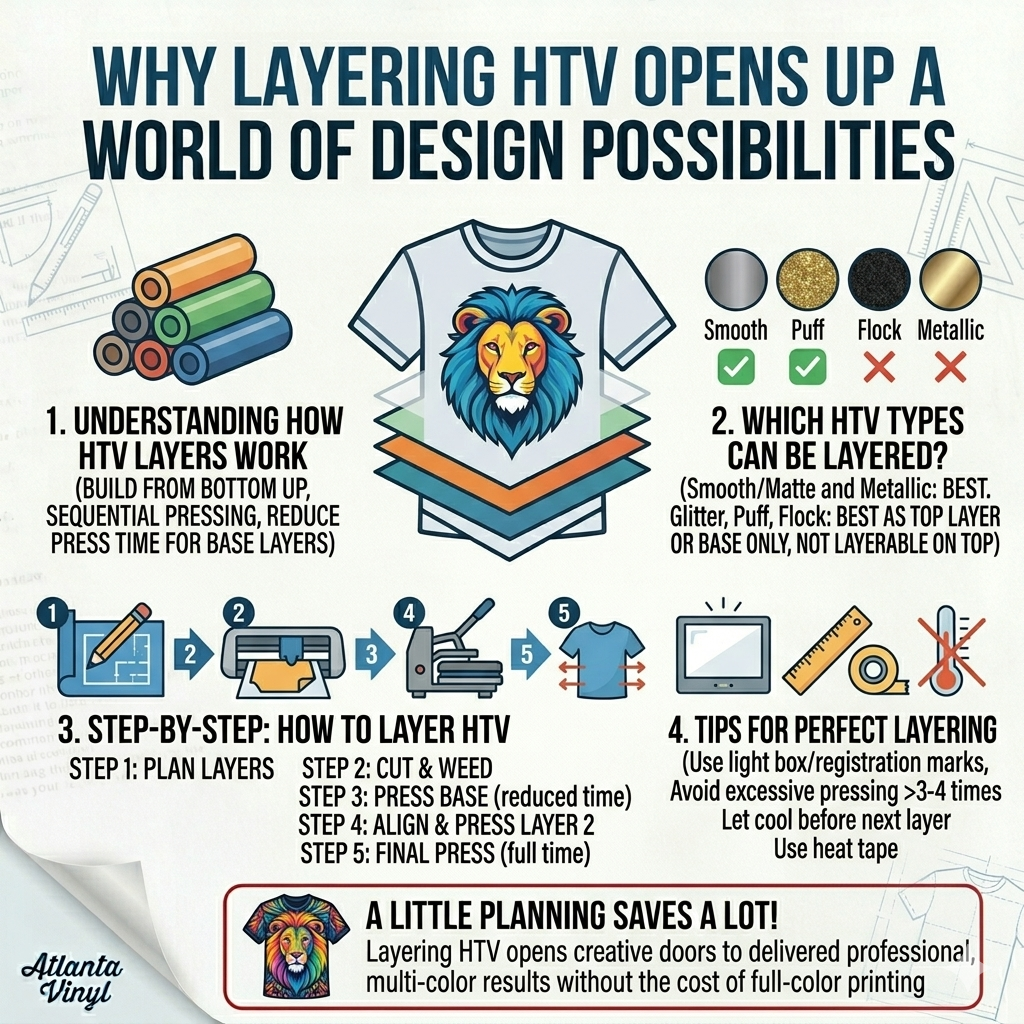 How to Layer Heat Transfer Vinyl: Tips for Multi-Color Designs