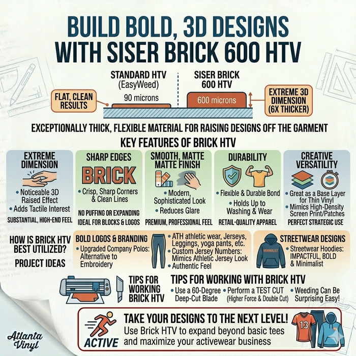 What is Brick HTV? A Guide to Creating 3D Designs | Atlanta Vinyl Blog