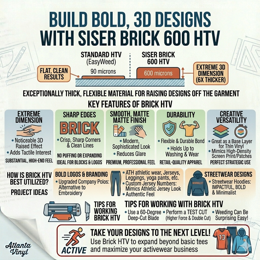 What is Brick HTV? A Guide to Creating 3D Designs | Atlanta Vinyl Blog
