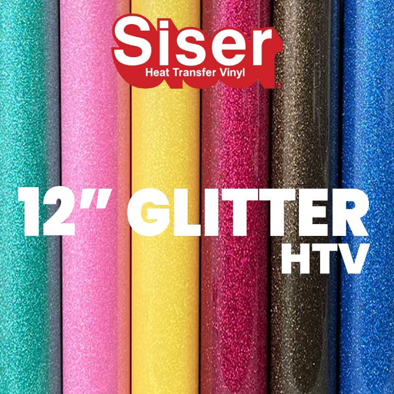 12 Wide Siser Glitter HTV 1 Yard Rolls