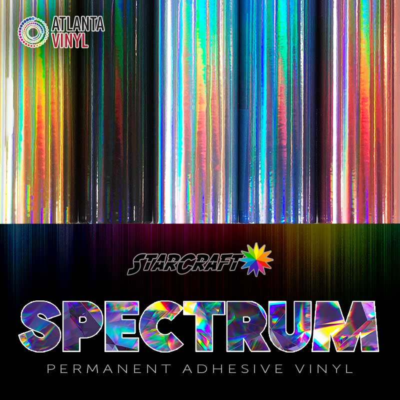 Holographic Permanent Self-adhesive Vinyl Roll - Spectrum Rose