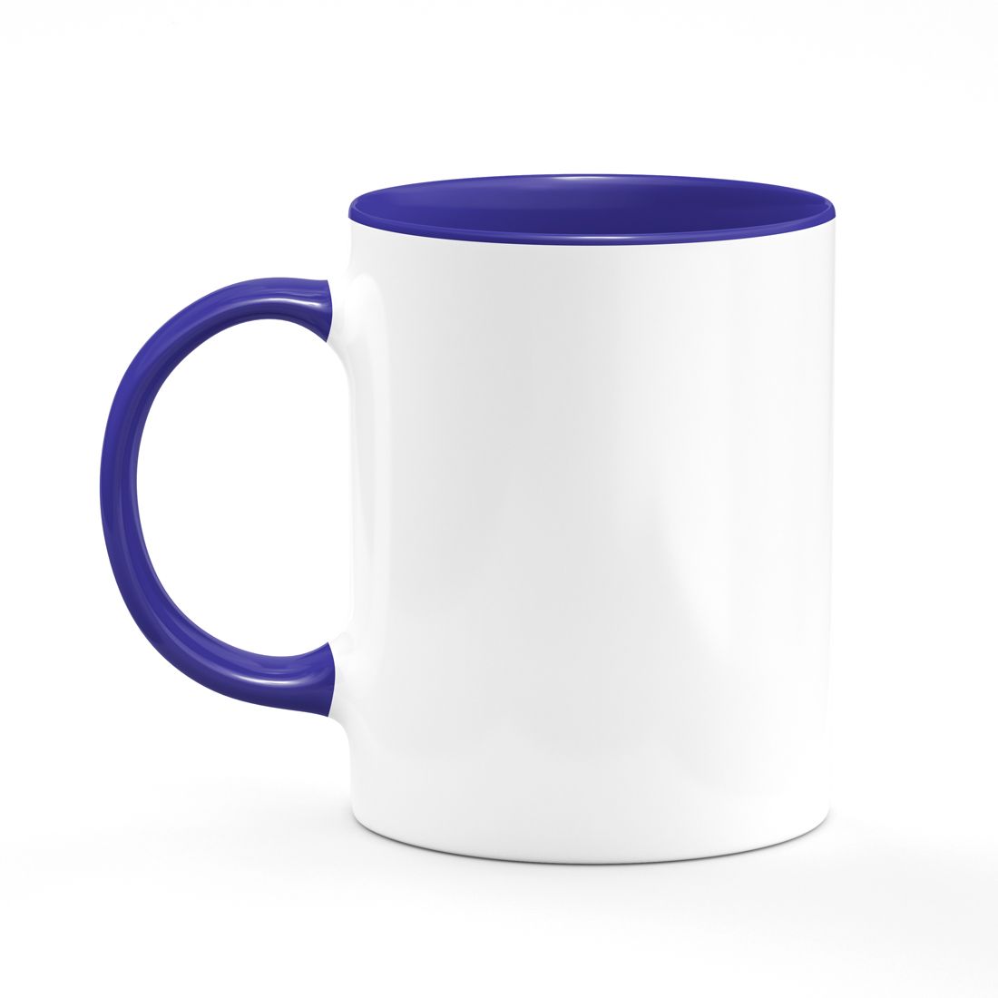 White Ceramic Sublimation Mug w/ Colored Inner & Handle - 11oz
