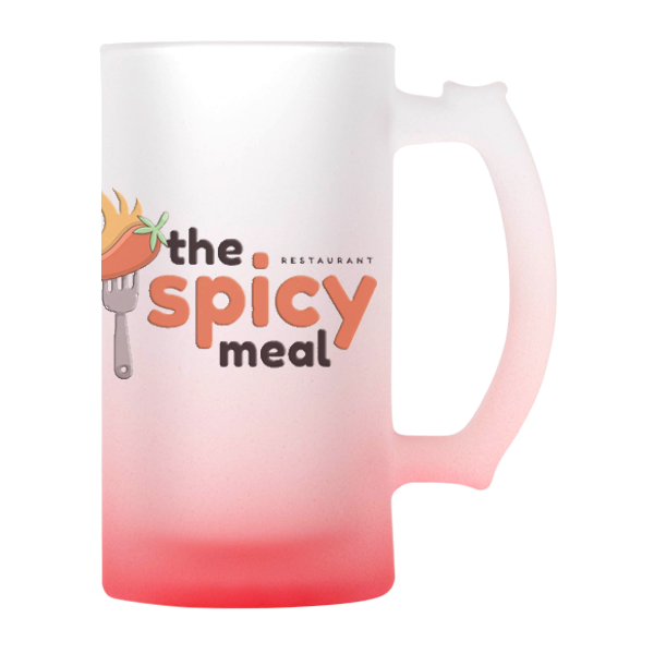 Frosted Gradient Glass Sublimation Beer Mug - 16oz