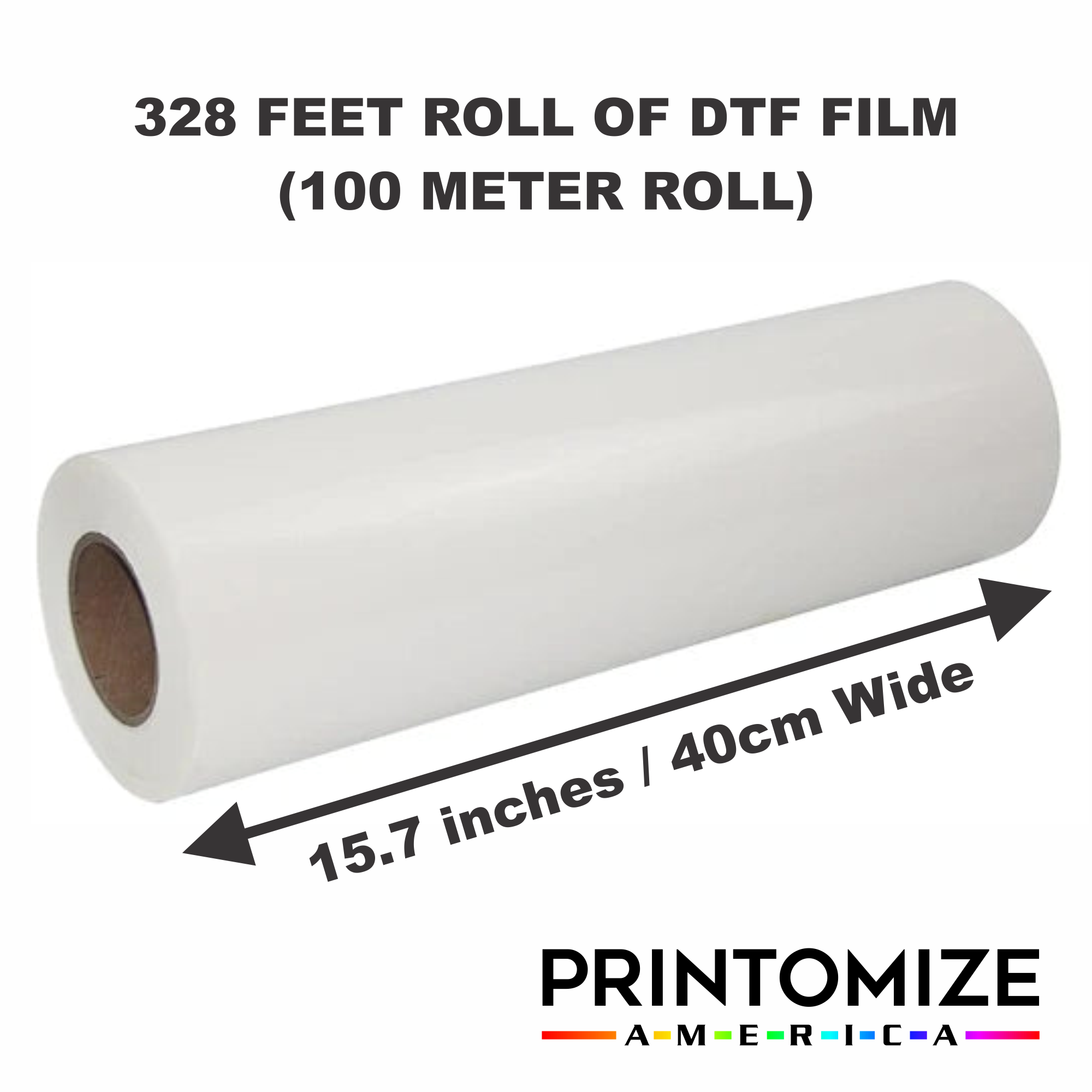 15.7” x 328 Feet Roll Of DTF Film – Double Sided Instant Hot Peel