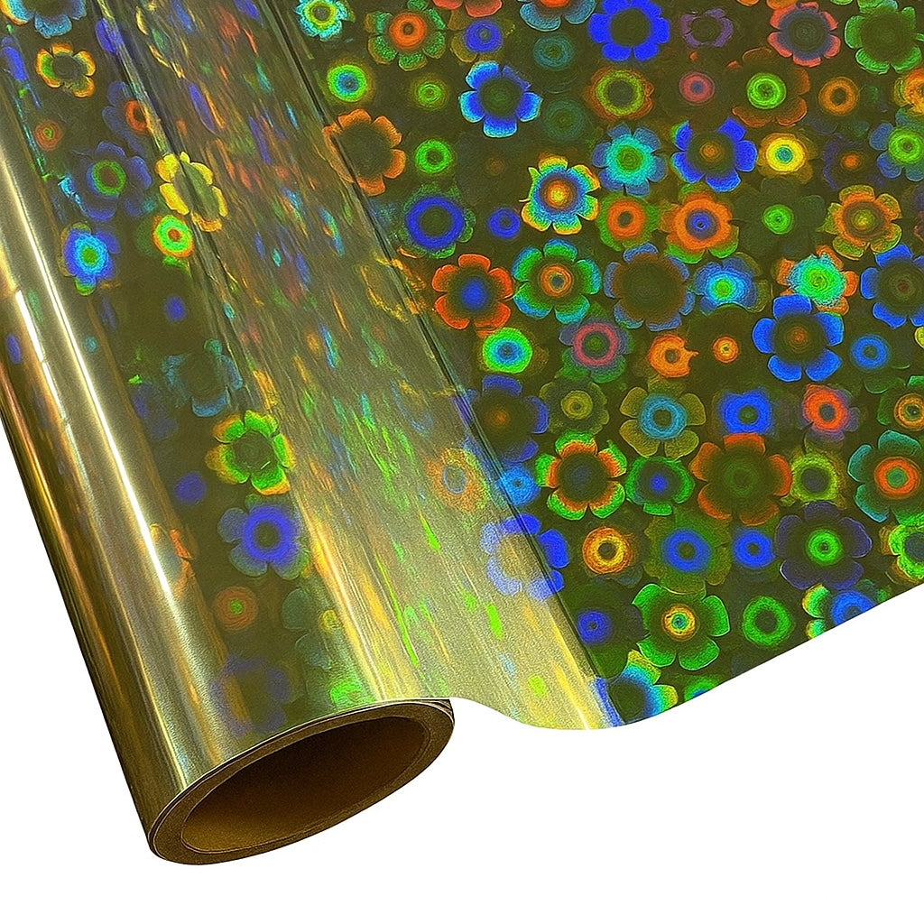 Foil - Gold Flower Power - 12" x 25 feet