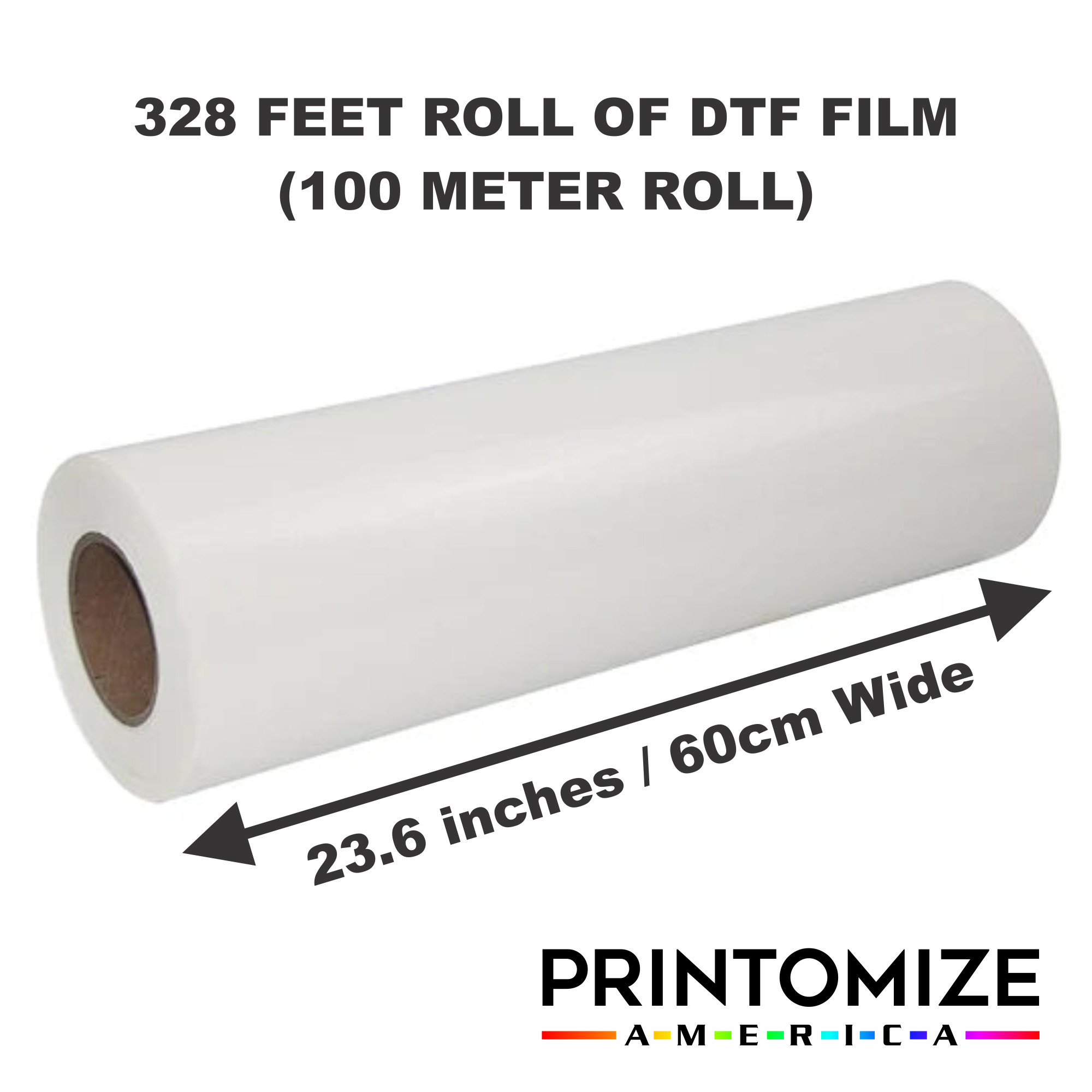 23.6” x 328 Feet Roll Of DTF Film – Double Sided Instant Hot Peel