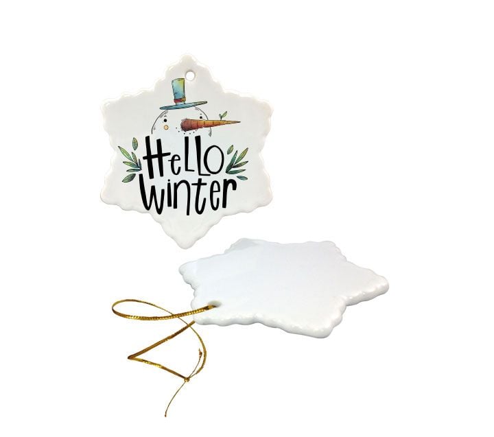 Ceramic Snowflake Two-Sided Sublimation Ornament - 3"