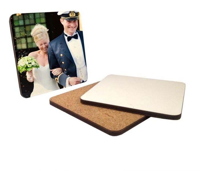 Cork-Back MDF Sublimation Coaster - 4" x 4" - 10/Pack