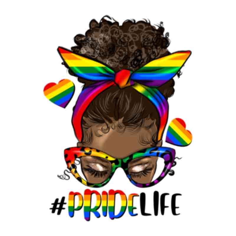 Afro Messy Bun Pride Life #2 (DTF Transfer)