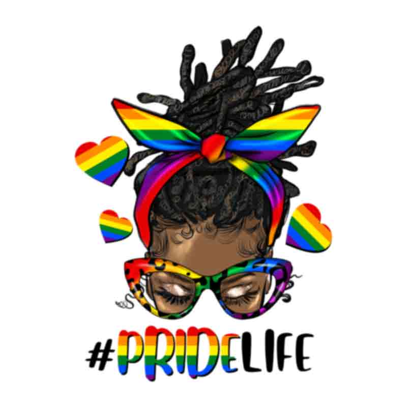 Afro Messy Locs Bun Pride Life (DTF Transfer)