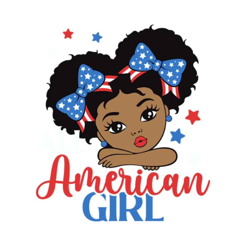 All American Girl Afro Puffs 2 (DTF Transfer)