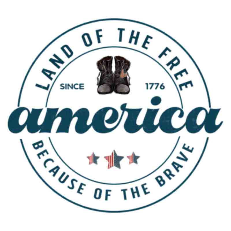 America Land Of The Free Home Of The Brave Circle Seal (DTF Transfer)