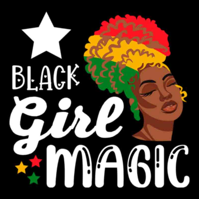Black Girl Magic Afro Stripes (DTF Transfer)