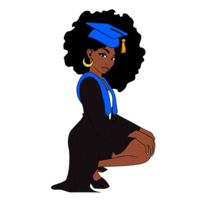 Black Woman Graduation Afro (DTF Transfer)