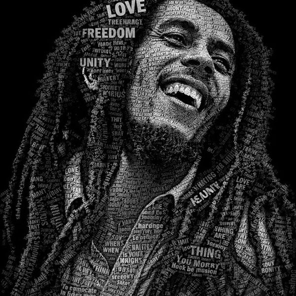 Roppongen Hikimarley様購入　Bob Marley Bob Marley Calligram (for use on black shirts only) - Atlanta Vinyl