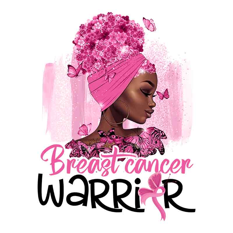 Breast Cancer Awareness -  Breast Cancer Warrior Afro (DTF Transfer)