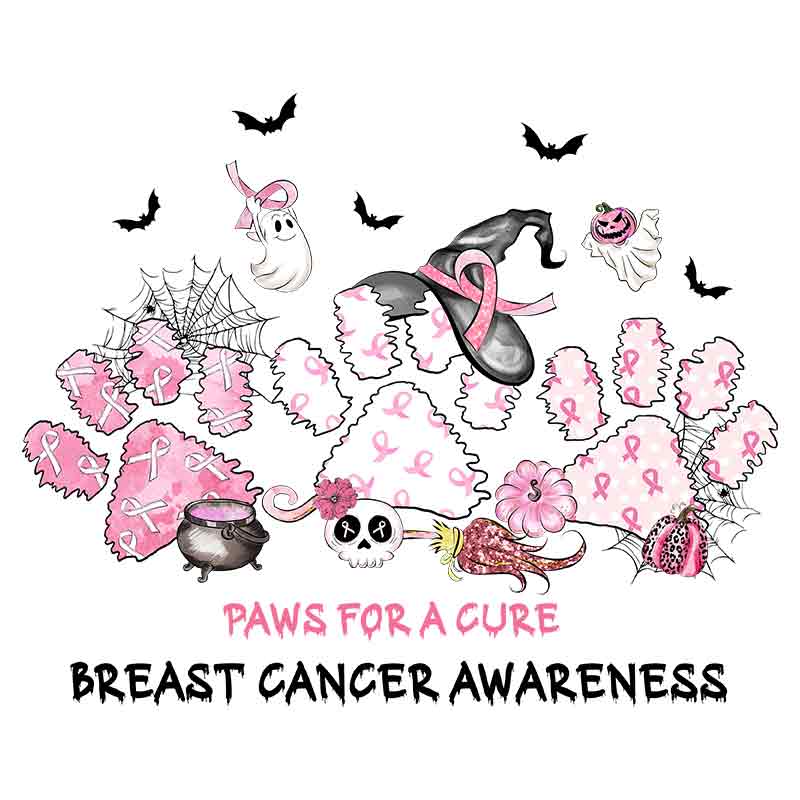 Breast Cancer Awareness - Paws For A Cure (DTF Transfer)