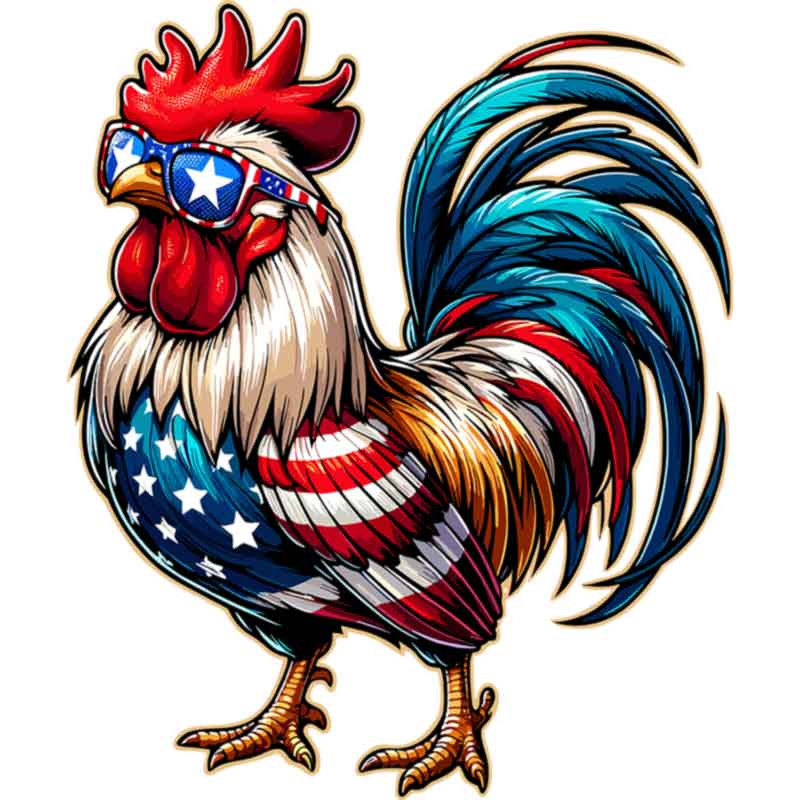 Chicken American Flag 4th of July (DTF Transfer)