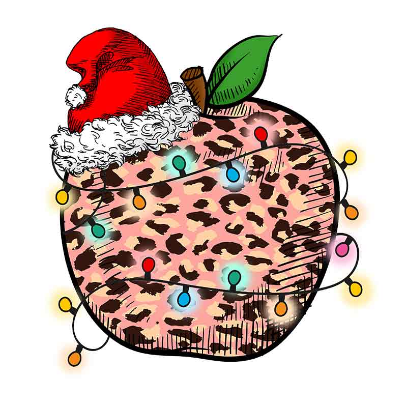 Christmas Apple Teacher (DTF Transfer)