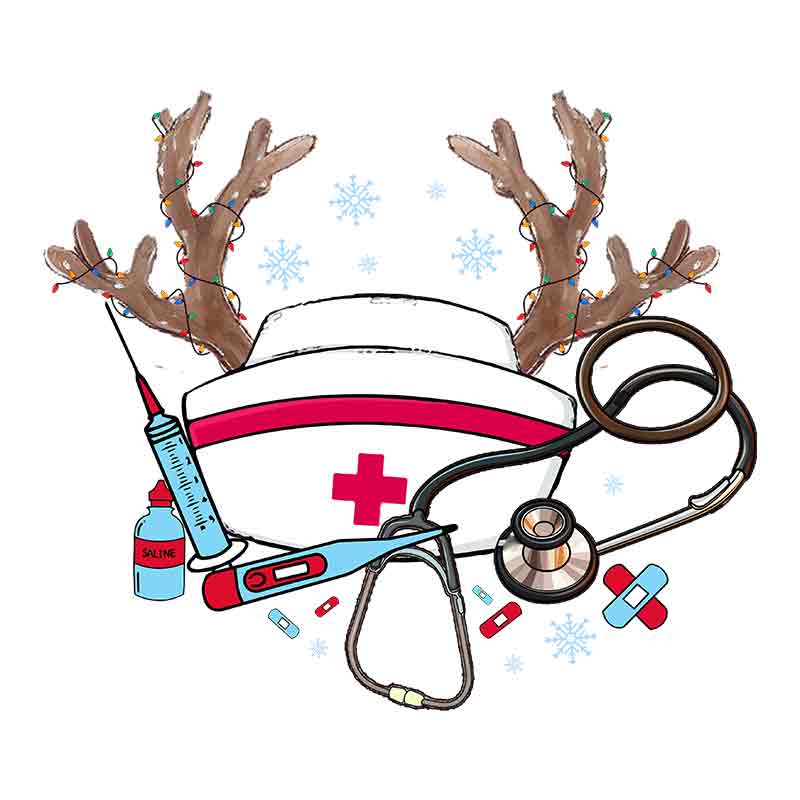 Christmas Nurse Reindeer (DTF Transfer)