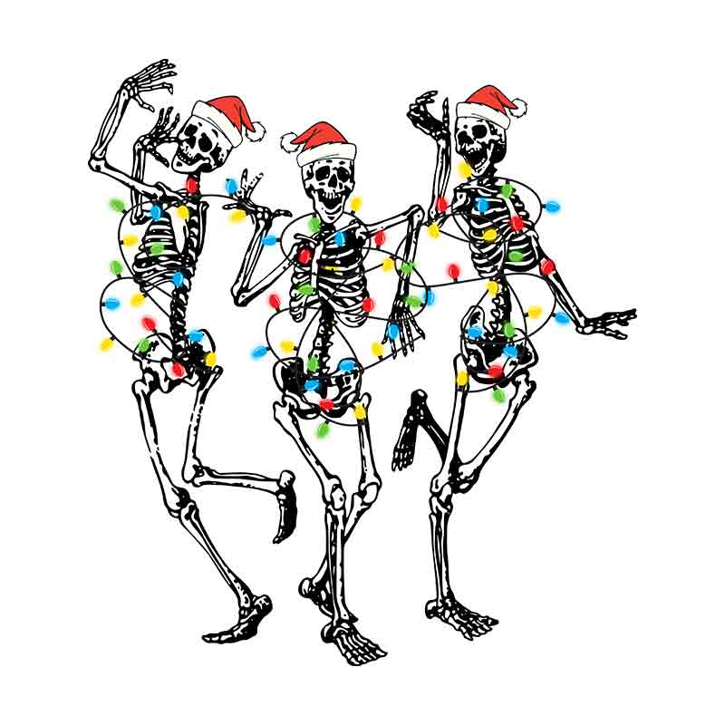 Christmas Three Skeleton Dancing (DTF Transfer)