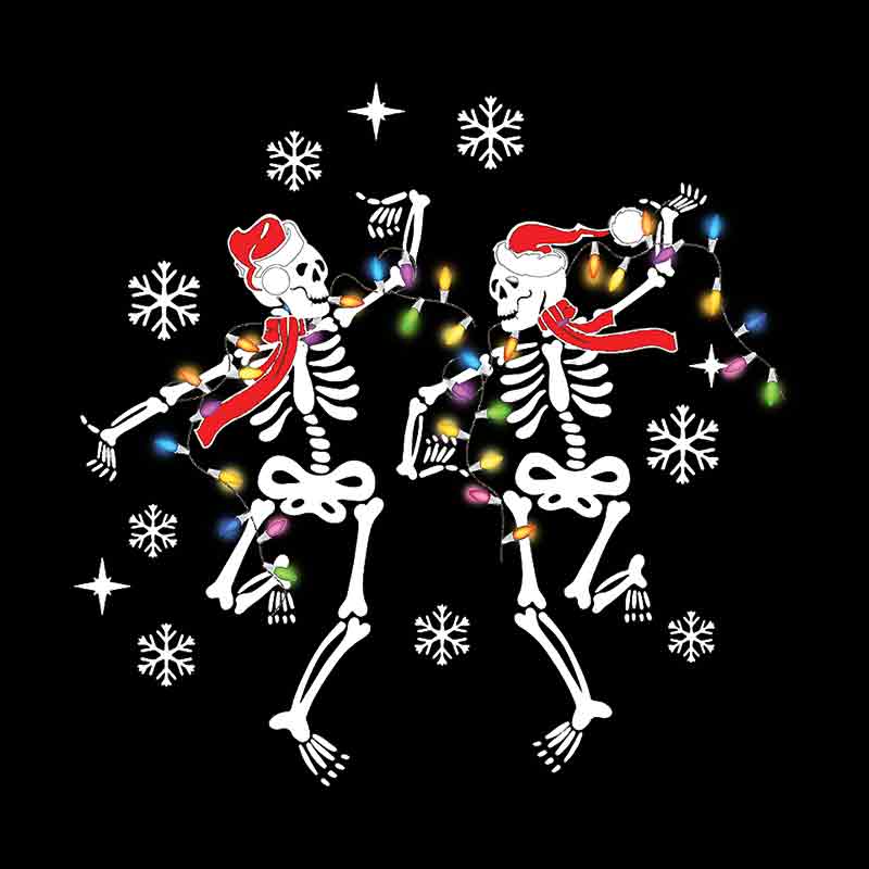 Christmas Two Skeleton Dancing (DTF Transfer)