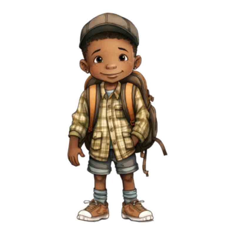 Cute Black Boy Back To School #10 (DTF Transfer)
