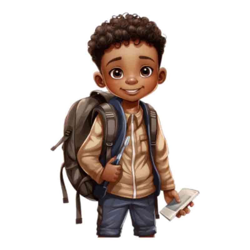 Cute Black Boy Back To School #11 (DTF Transfer)