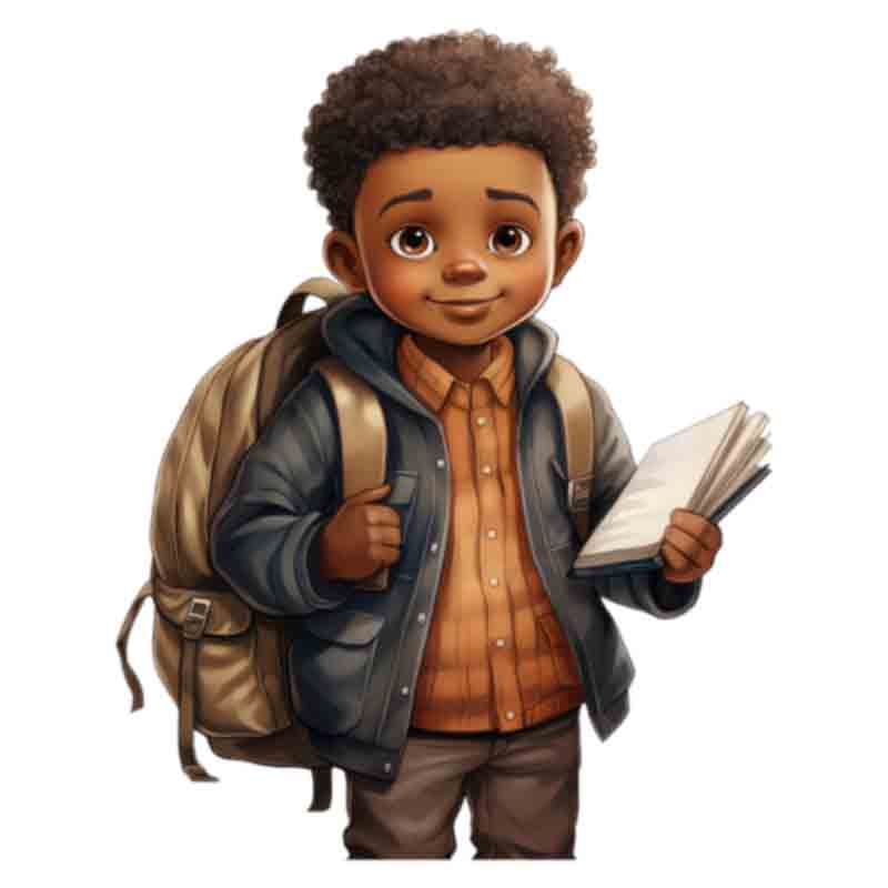 Cute Black Boy Back To School #12 (DTF Transfer)