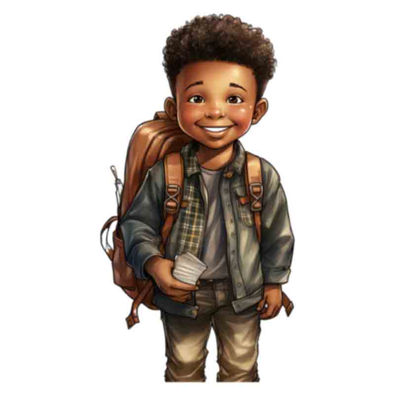 Cute Black Boy Back To School #13 (DTF Transfer)
