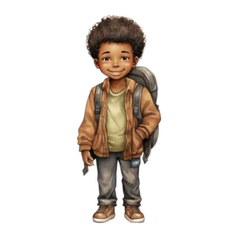 Cute Black Boy Back To School #5 (DTF Transfer)