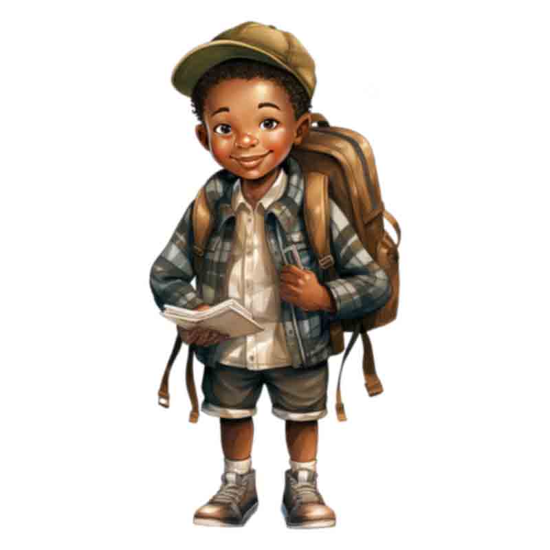 Cute Black Boy Back To School #6 (DTF Transfer)