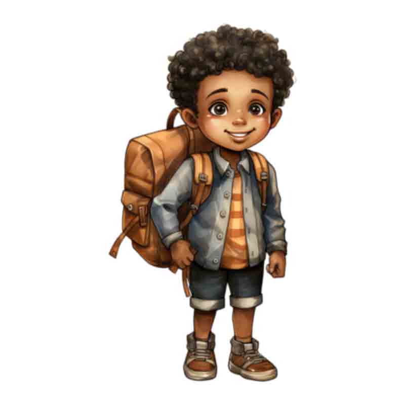 Cute Black Boy Back To School #9 (DTF Transfer)