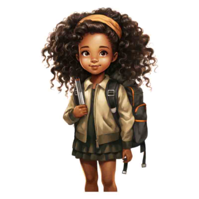 Cute Black Girl Back To School #15 (DTF Transfer)