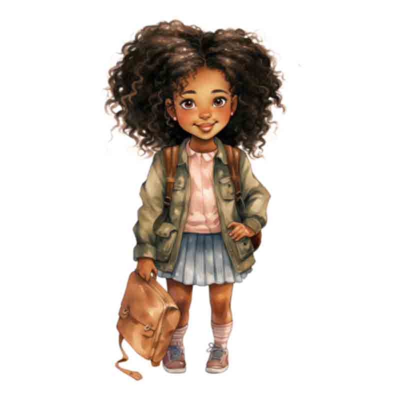 Cute Black Girl Back To School #17 (DTF Transfer)