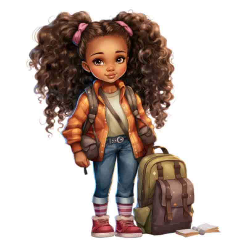 Cute Black Girl Back To School #18 (DTF Transfer)