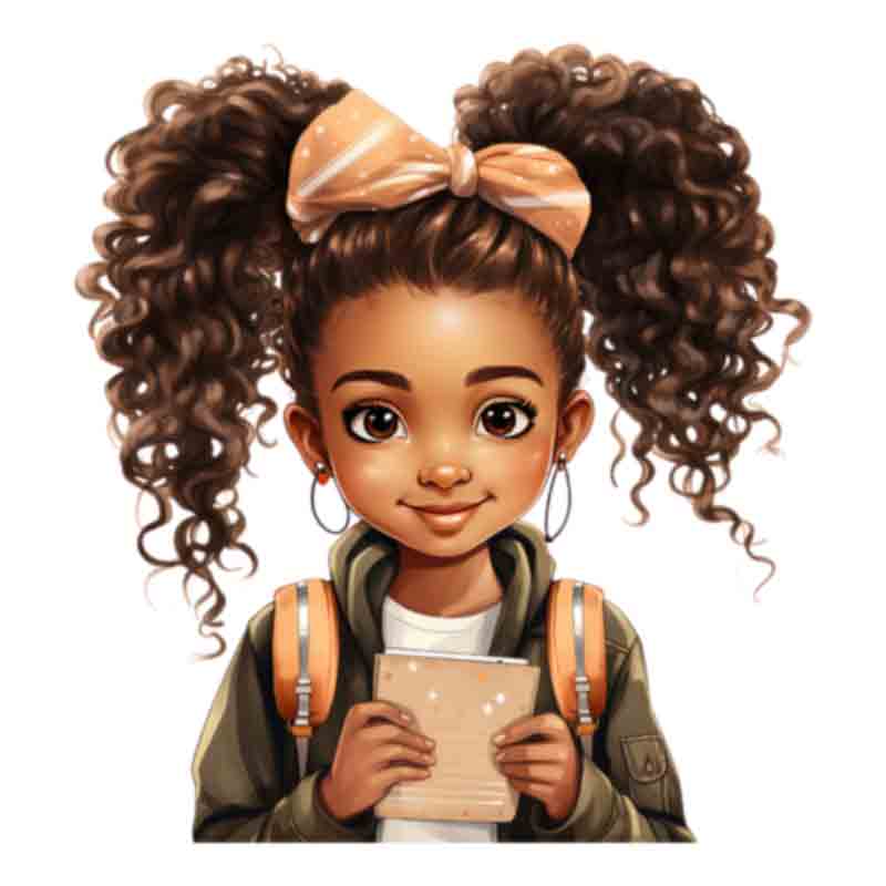 Cute Black Girl Back To School #19 (DTF Transfer)