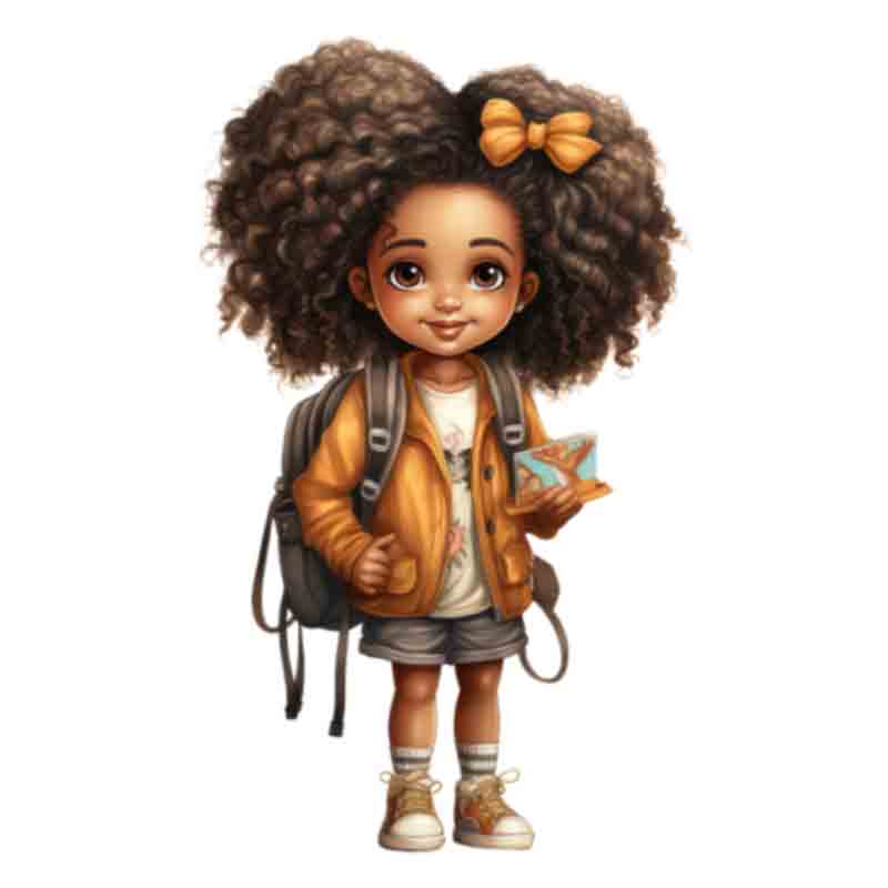 Cute Black Girl Back To School #21 (DTF Transfer)
